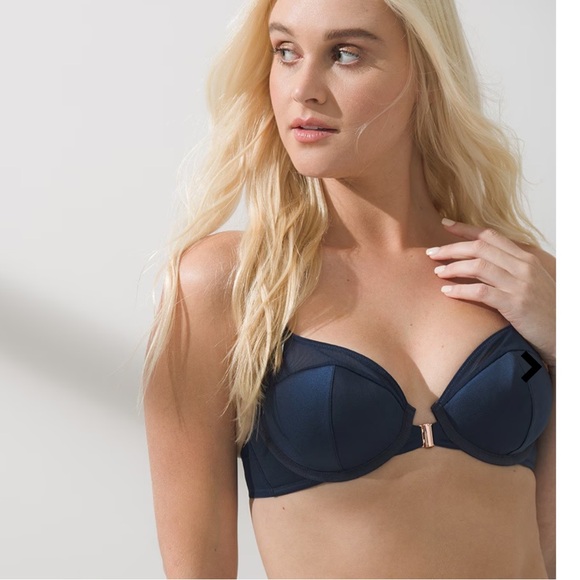 NWT Soma Sensual Front Close Lined Underwire Racerback Demi Bra 38 B Navy #0448 - Picture 11 of 13